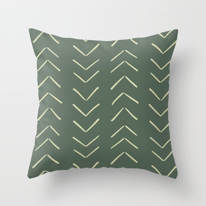 Boho Big Arrows In Leaf Green Throw Pillow