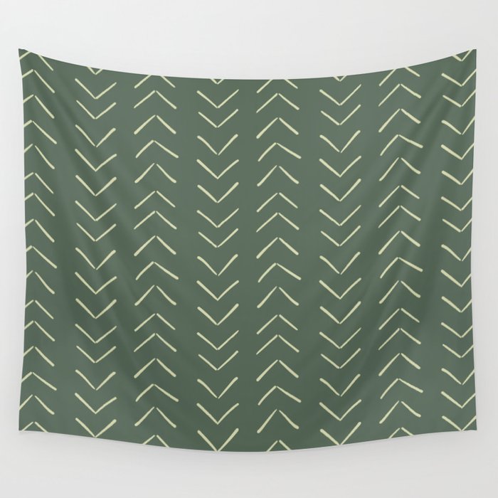 Boho Big Arrows In Leaf Green Wall Tapestry