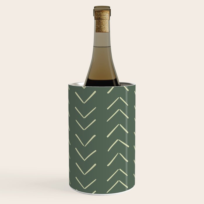 Boho Big Arrows In Leaf Green Wine Chiller