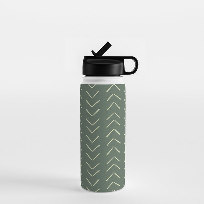 Boho Big Arrows In Leaf Green Water Bottle