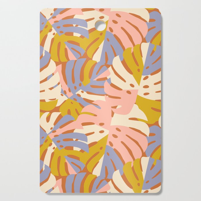 Color Block Monstera Pink + Lavender Cutting Board