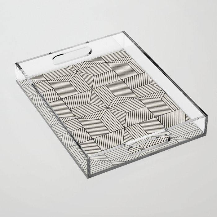 Bohemian Geometric Tiles - Bone Acrylic Tray