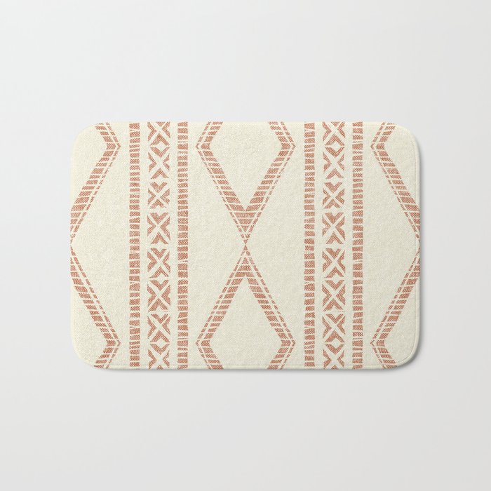 Oceania Diamond Stripes - Ginger On Cream Bath Mat