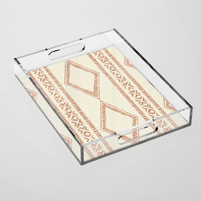 Oceania Diamond Stripes - Ginger On Cream Acrylic Tray