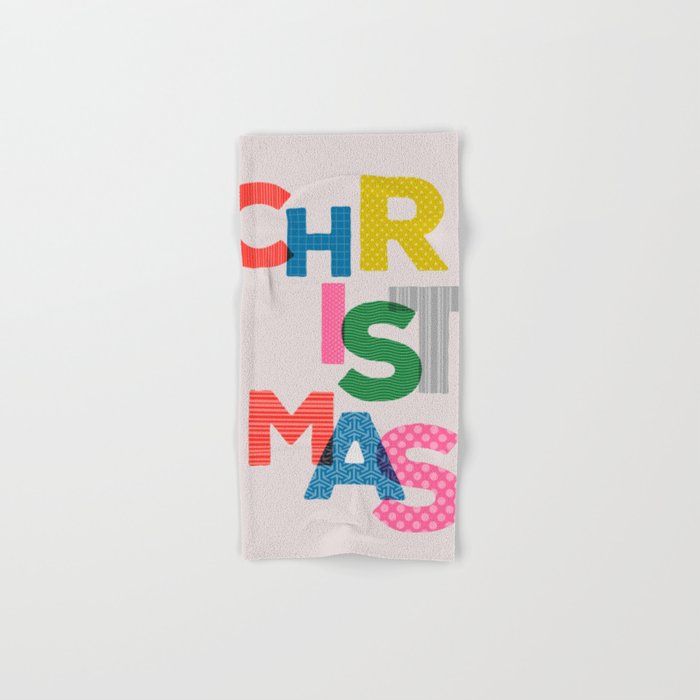 Christmas Colorful Typography Bath Towel