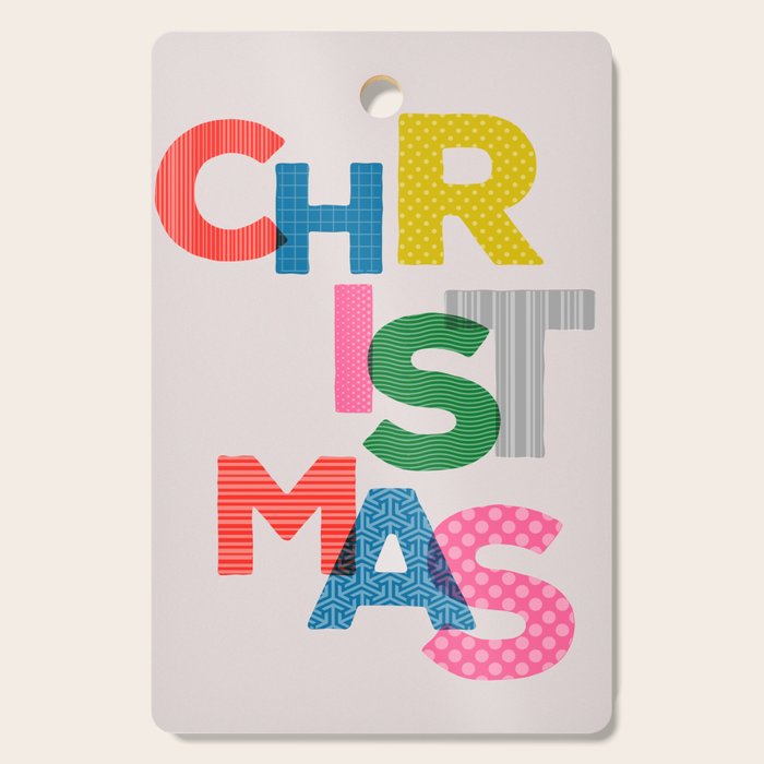 Christmas Colorful Typography Cutting Board