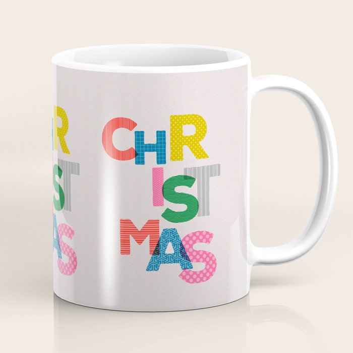 Christmas Colorful Typography Coffee Mug