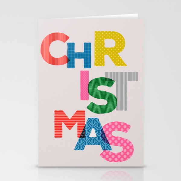 Christmas Colorful Typography Stationery Card