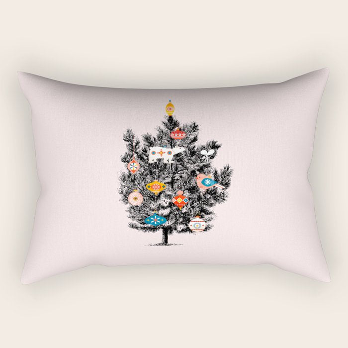 Retro Christmas Tree No3 Rectangular Pillow