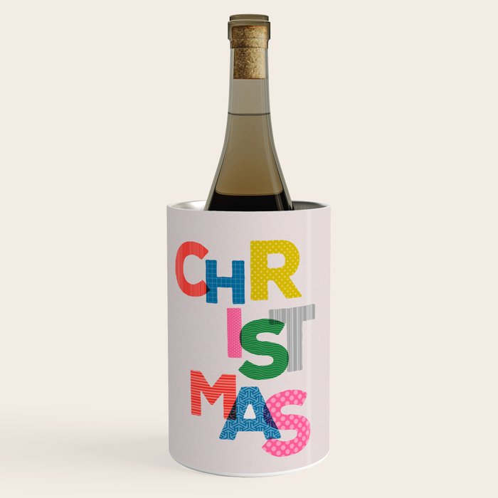 Christmas Colorful Typography Wine Chiller