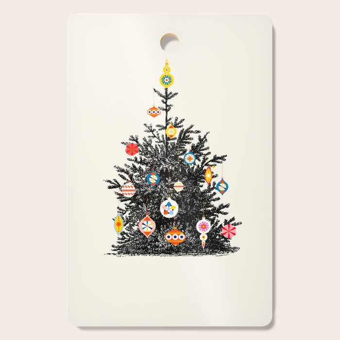 Retro Decorated Christmas Tree Cutting Board