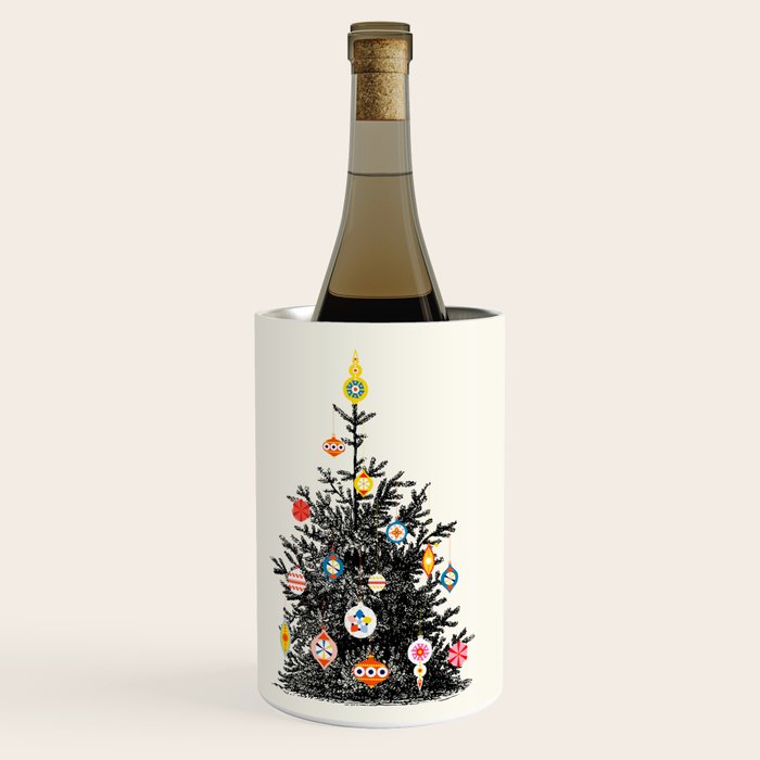 Retro Decorated Christmas Tree Wine Chiller