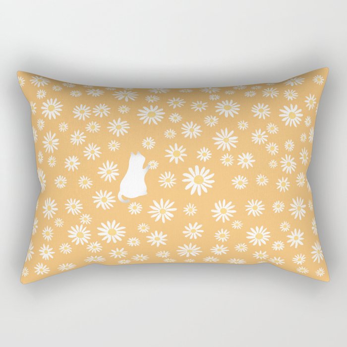 Hidden Cat 44 Flowers Fall  Rectangular Pillow