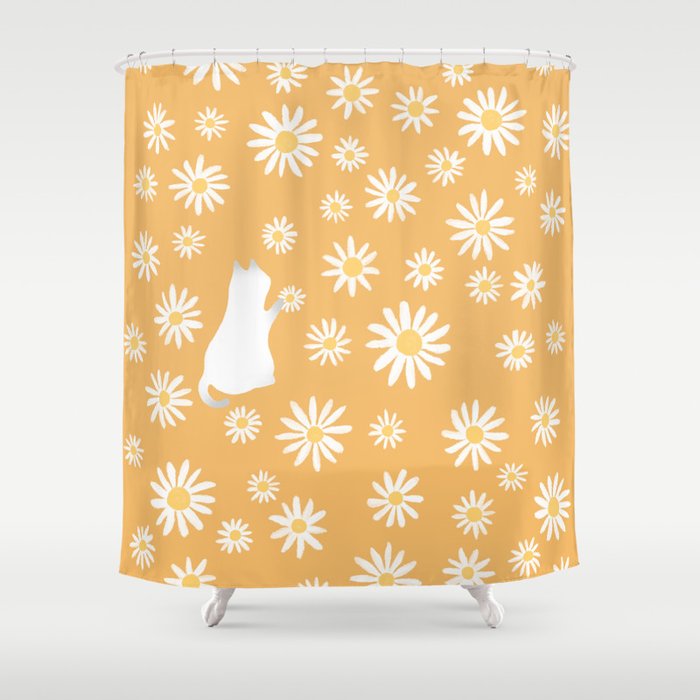 Hidden Cat 44 Flowers Fall  Shower Curtain