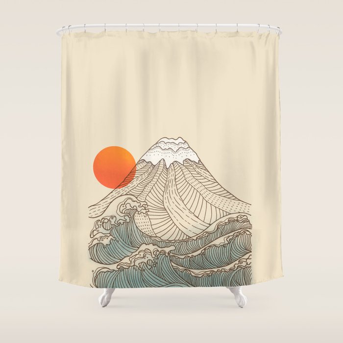 Mount Fuji The Great Wave Shower Curtain