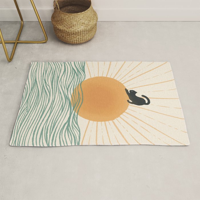 Good Morning Meow 7 Sunny Day Ocean  Rug