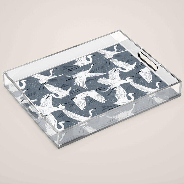 Soaring Wings - Steel Blue Grey Acrylic Tray