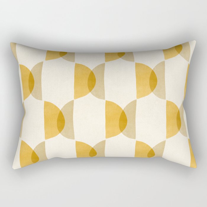 Shape Study In Gold / Geometric Pattern Rectangular Pillow