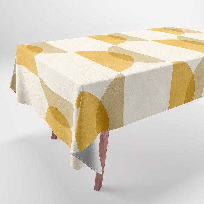 Shape Study In Gold / Geometric Pattern Tablecloth