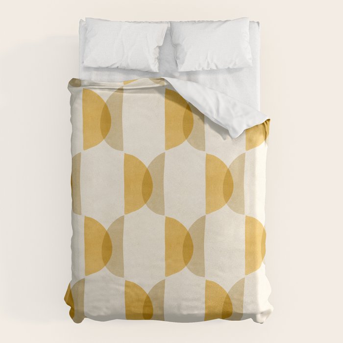 Shape Study In Gold / Geometric Pattern Duvet Cover