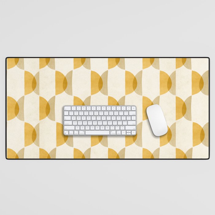 Shape Study In Gold / Geometric Pattern Desk Mat