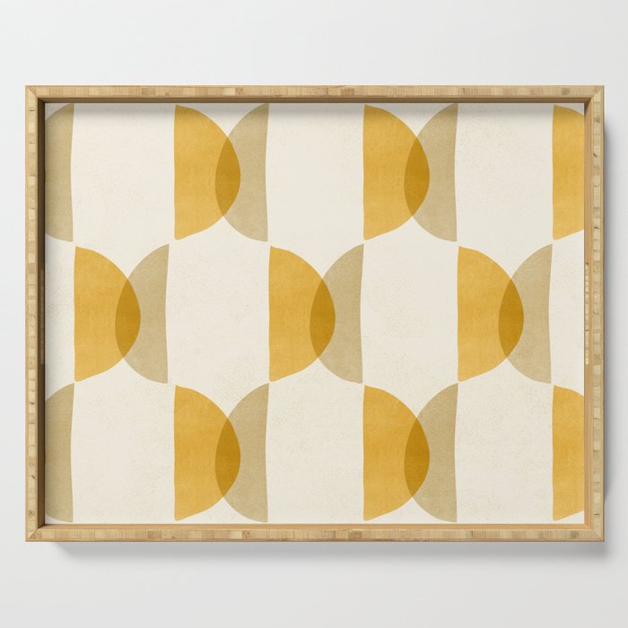 Shape Study In Gold / Geometric Pattern Serving Tray