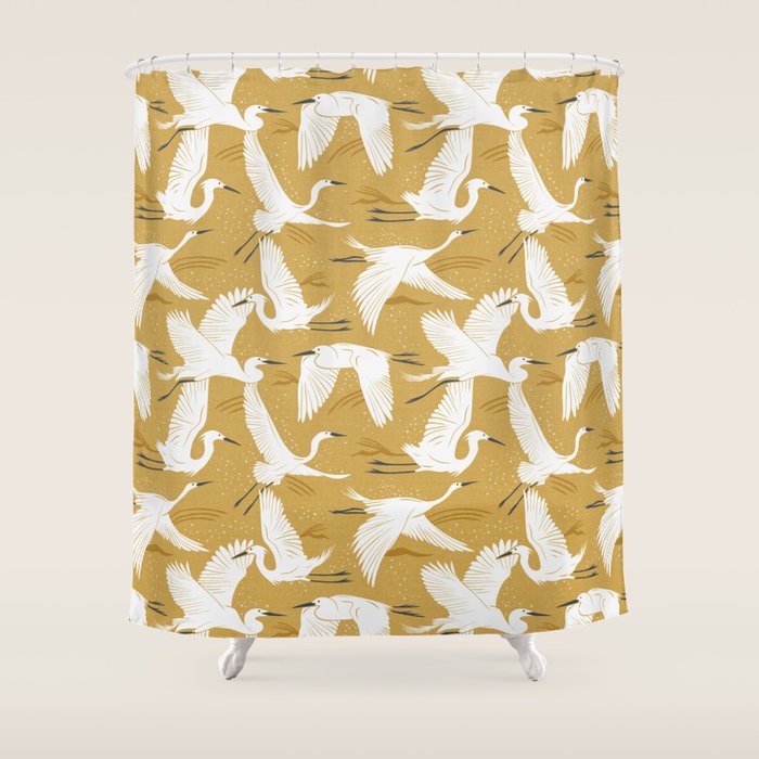 Soaring Wings - Goldenrod Yellow Shower Curtain
