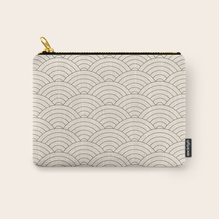 Waves (Cream & Chocolate) Carry All Pouch
