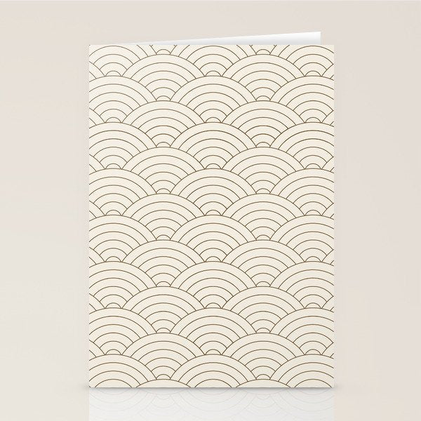 Waves (Cream & Chocolate) Stationery Card
