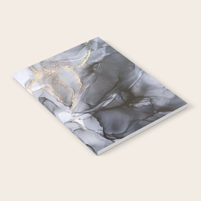 Calm But Dramatic Light Monochromatic Black & Grey Abstract Notebook