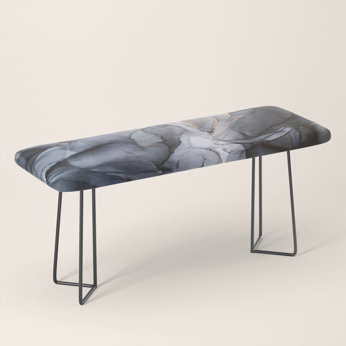 Calm But Dramatic Light Monochromatic Black & Grey Abstract Bench