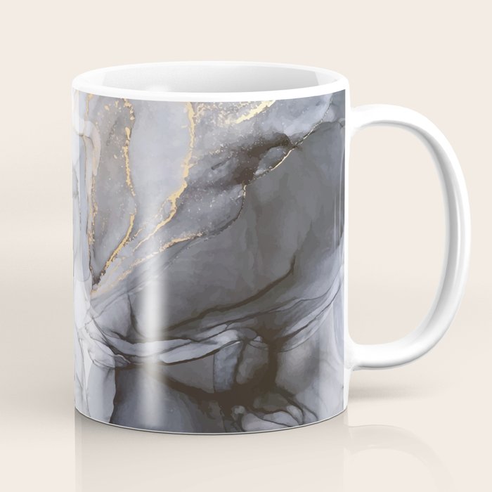 Calm But Dramatic Light Monochromatic Black & Grey Abstract Coffee Mug