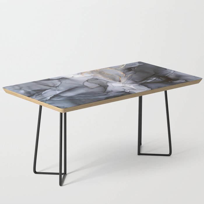 Calm But Dramatic Light Monochromatic Black & Grey Abstract Coffee Table