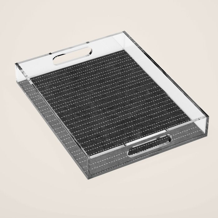 Stitched Stripes - Charcoal Acrylic Tray