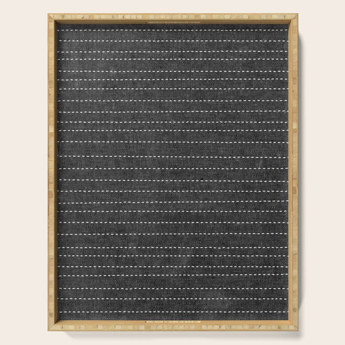 Stitched Stripes - Charcoal Serving Tray