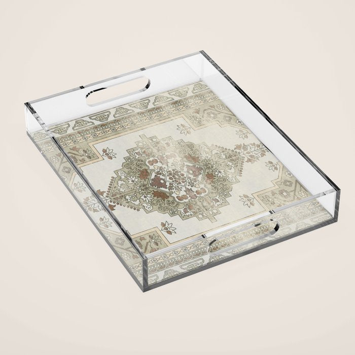 Turkish Floral - Sage & Brown Acrylic Tray