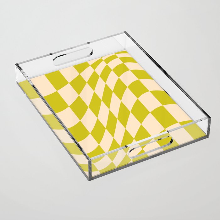 Modern Twenties Green Pattern Acrylic Tray