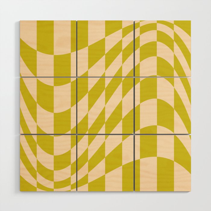 Modern Twenties Green Pattern Wood Wall Art