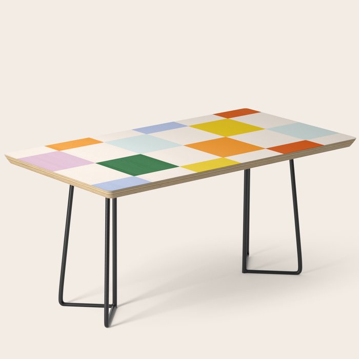 Retro Rainbow Checkerboard  Coffee Table