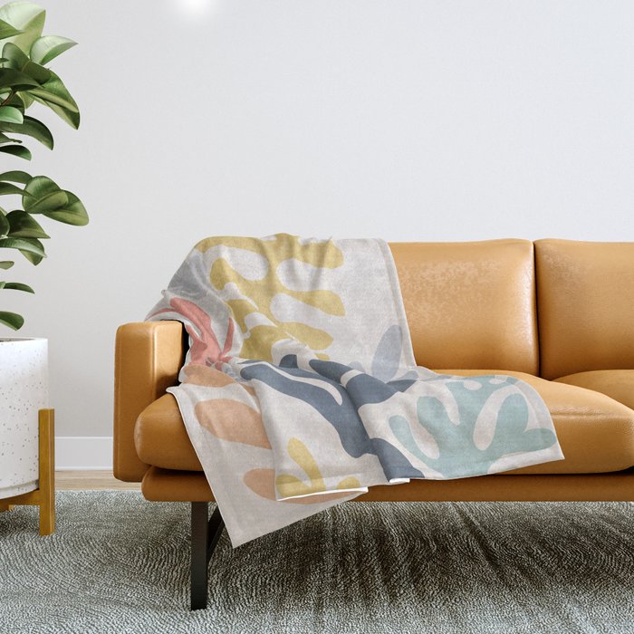 Matisse Cutouts Homage - Abstract Painting Throw Blanket