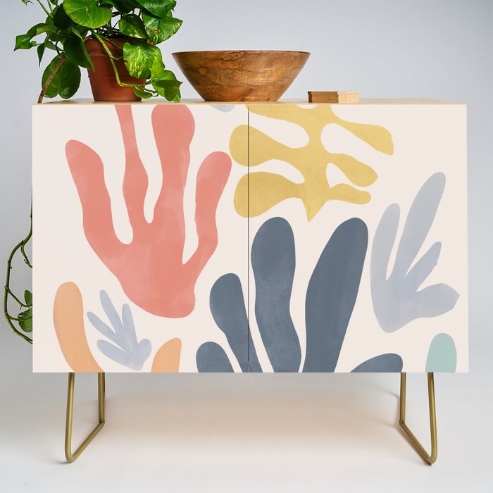 Matisse Cutouts Homage - Abstract Painting Credenza