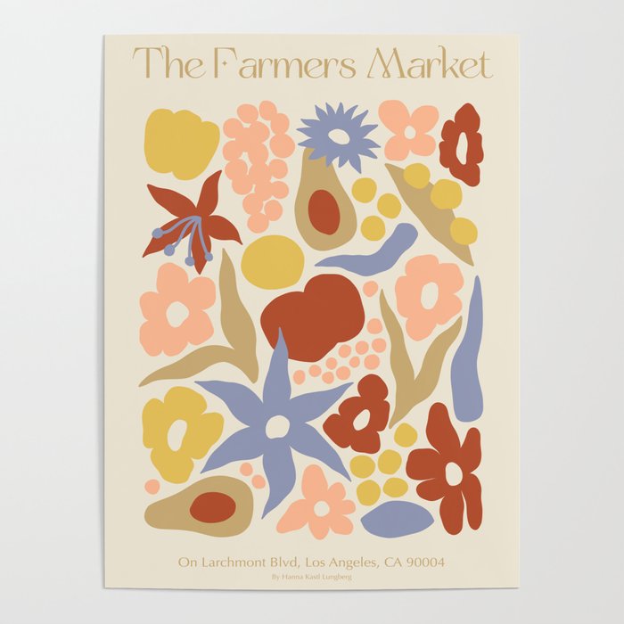 Larchmont Village Farmers Market Light Poster