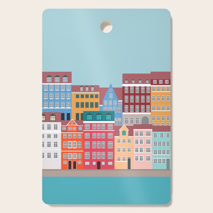 Denmark, Nyhavn, Copenhagen Travel Poster Cutting Board