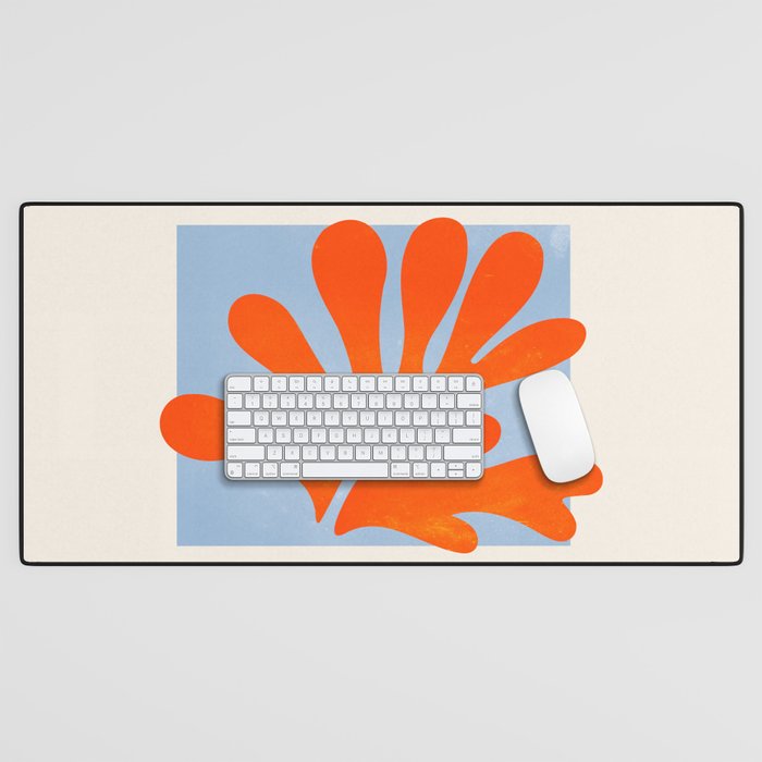 Red Coral Leaf: Matisse Paper Cutouts Ii Desk Mat
