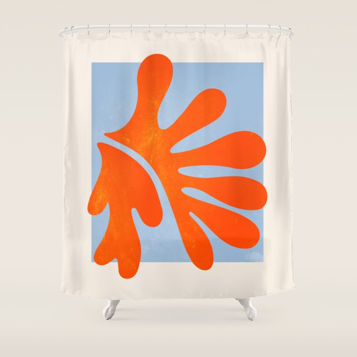 Red Coral Leaf: Matisse Paper Cutouts Ii Shower Curtain