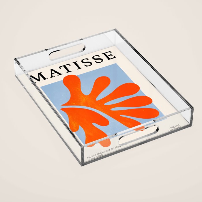 Red Coral Leaf: Matisse Paper Cutouts Ii Acrylic Tray