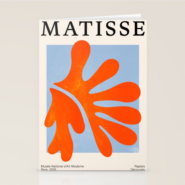 Red Coral Leaf: Matisse Paper Cutouts Ii Stationery Card