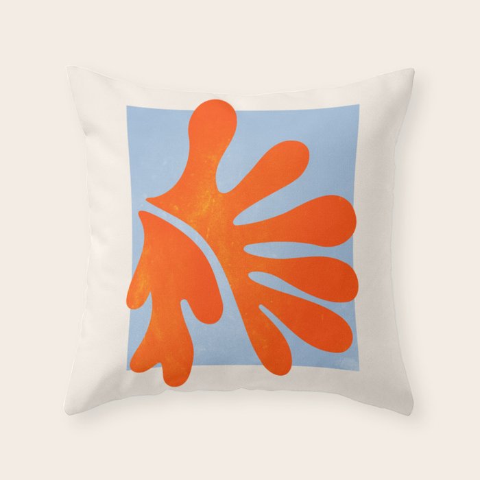 Red Coral Leaf: Matisse Paper Cutouts Ii Throw Pillow