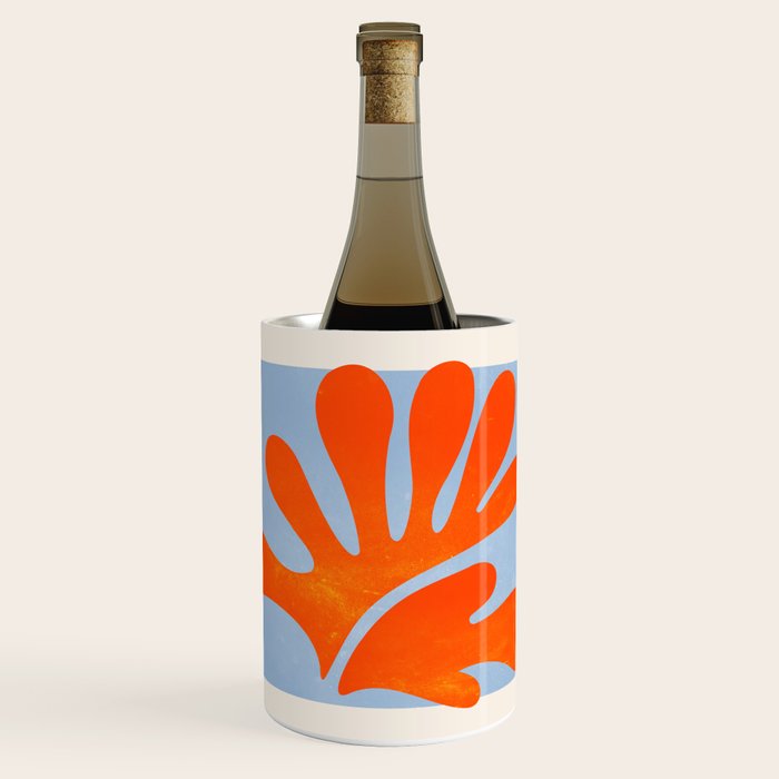 Red Coral Leaf: Matisse Paper Cutouts Ii Wine Chiller