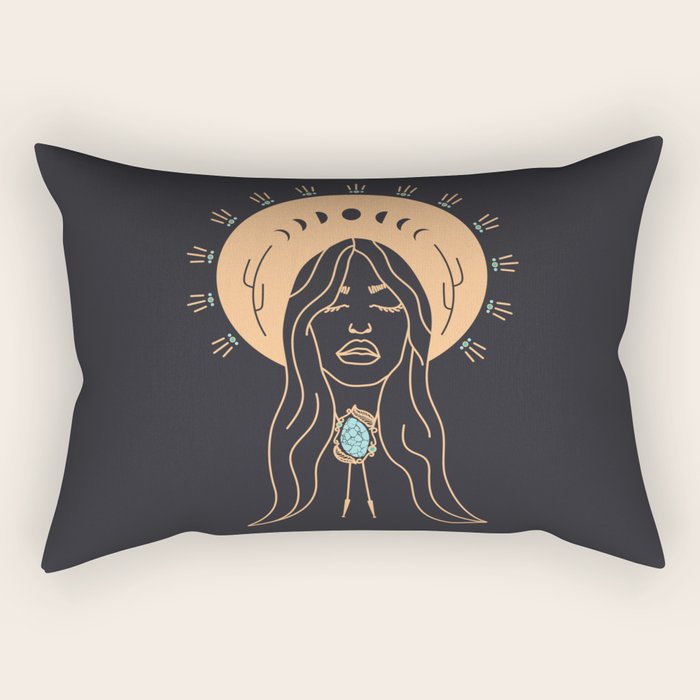 Desert Angel In Peach & Grey Rectangular Pillow